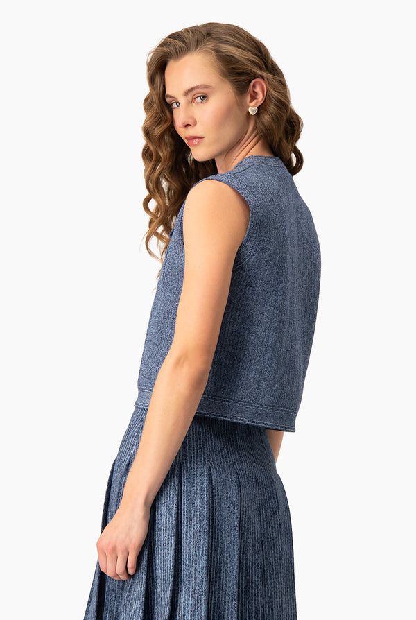 Chaleco Denim Lúrex