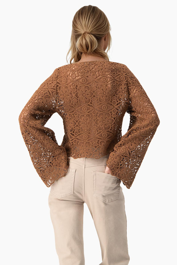 Blusa tejida de escote redondo