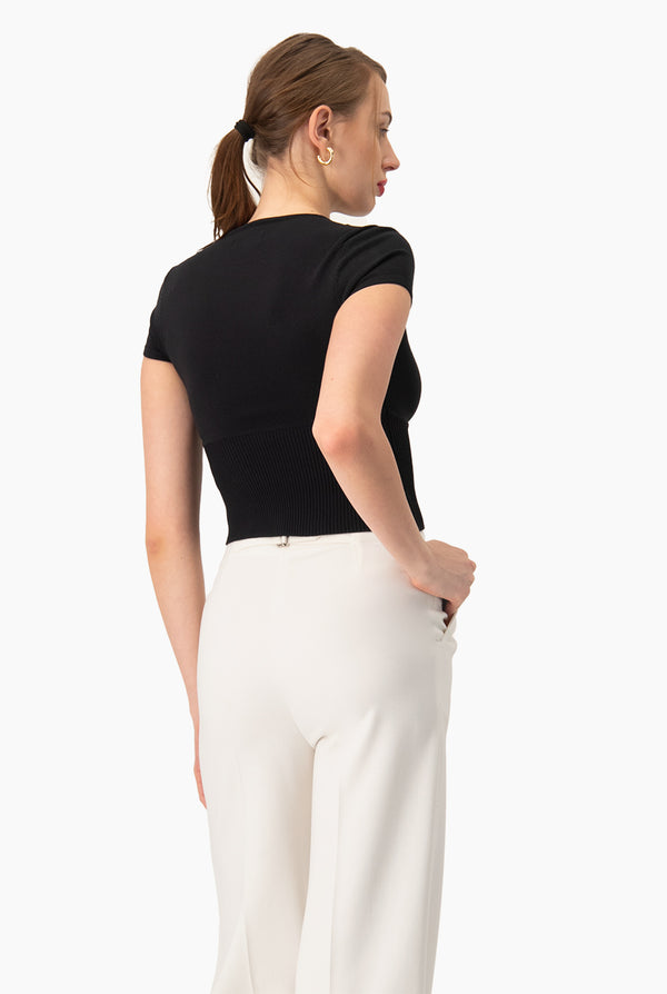 Slim Top Tejido Combinado