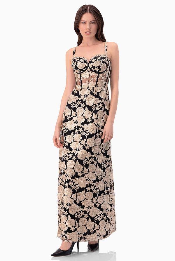 Vestido largo con corset