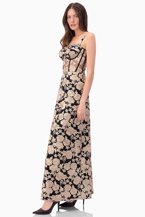 Vestido largo con corset