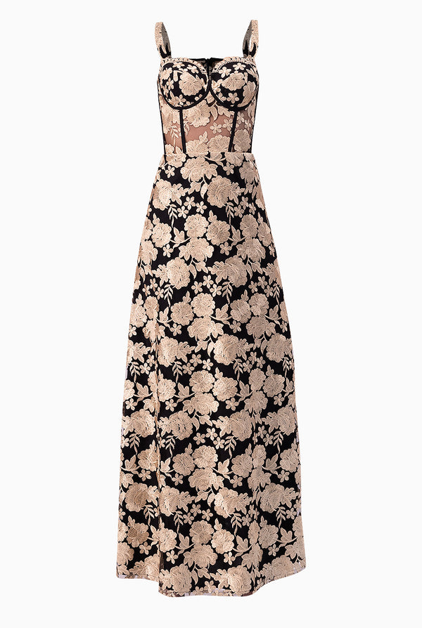 Vestido largo con corset