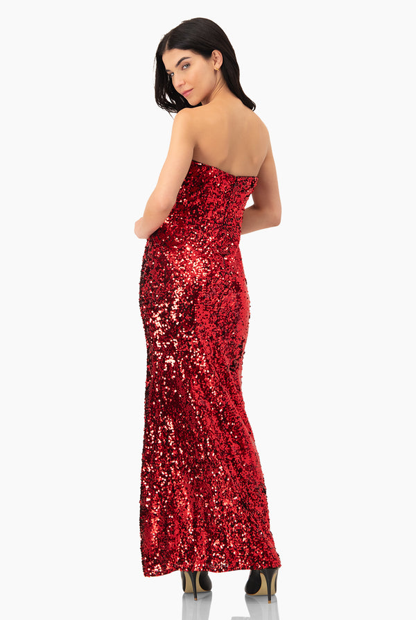 Vestido rojo strapless