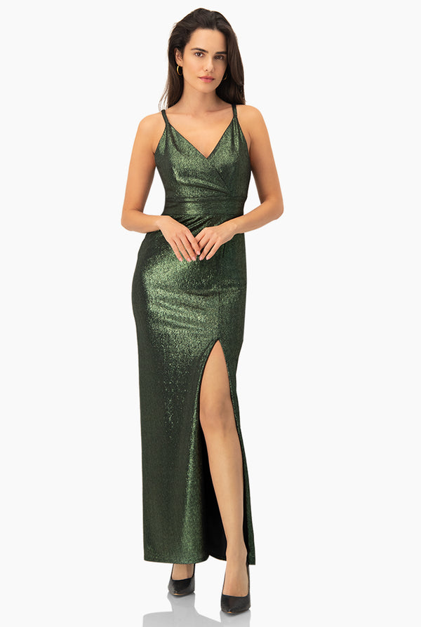 Vestido largo de escote en V