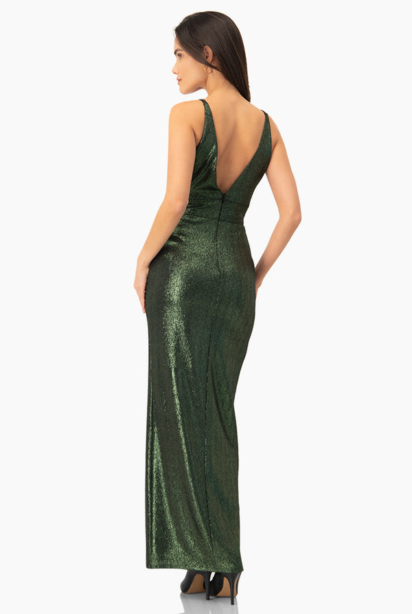 Vestido largo de escote en V