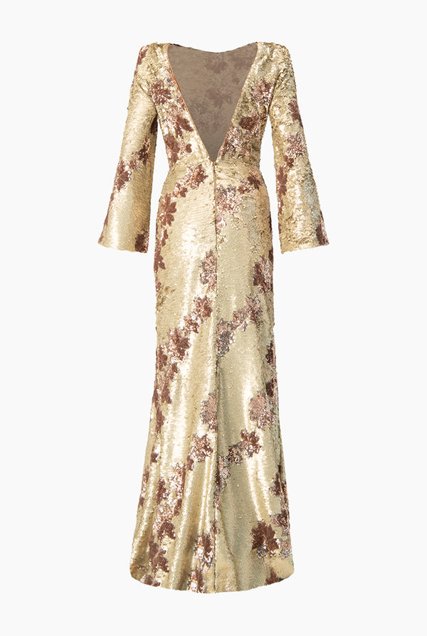 Vestido largo y espalda descubierta