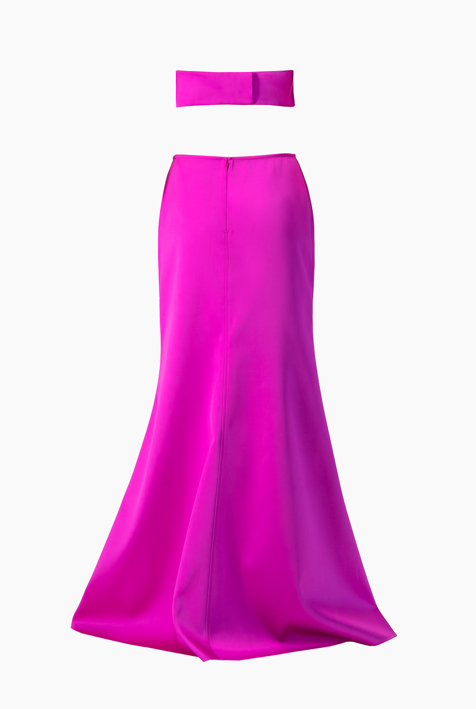 Vestido midi magenta de dos piezas con moño en top