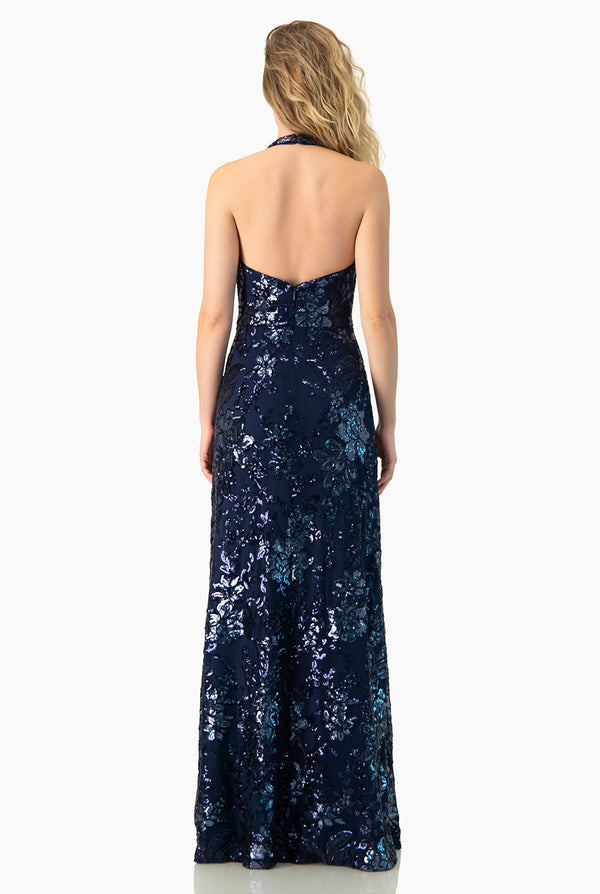 Vestido halter lentejuelas