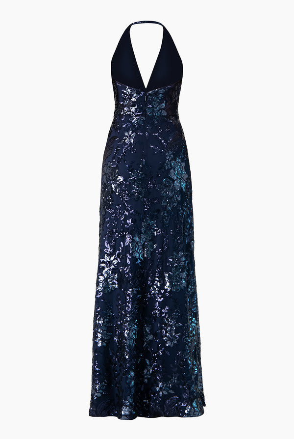 Vestido halter lentejuelas