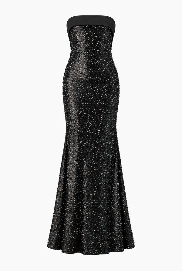 Vestido Couture de lentejulas negra