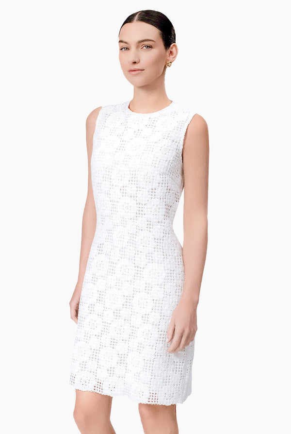 Vestido corto tejido blanco