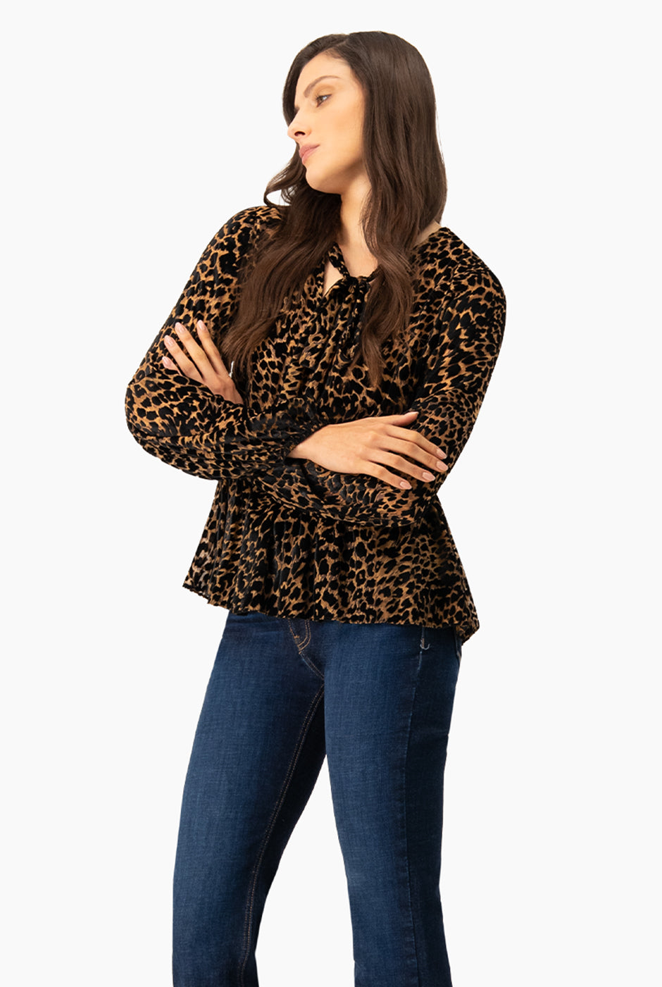 Blusa estampada escote en V