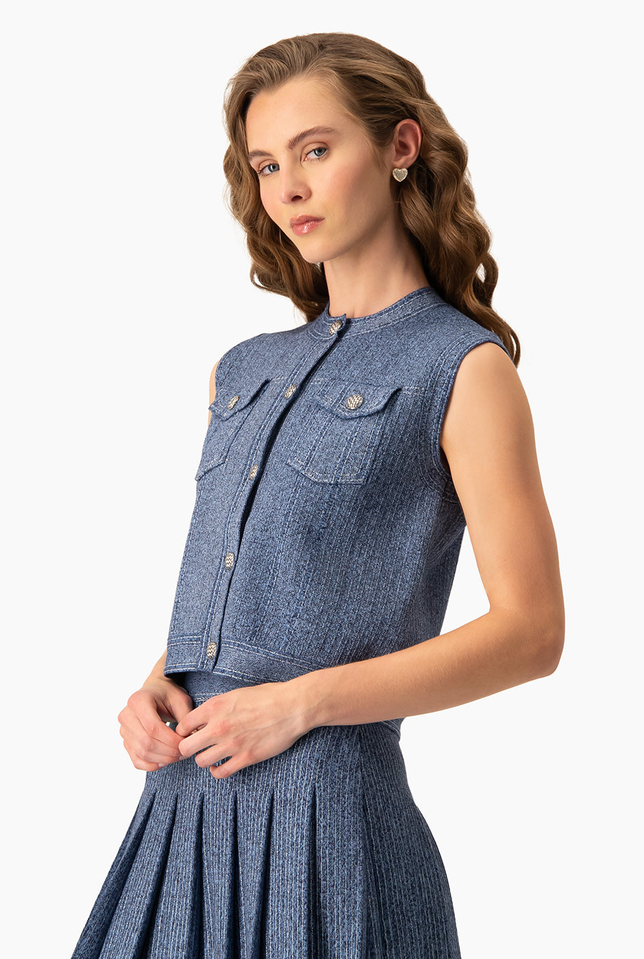 Chaleco Denim Lúrex