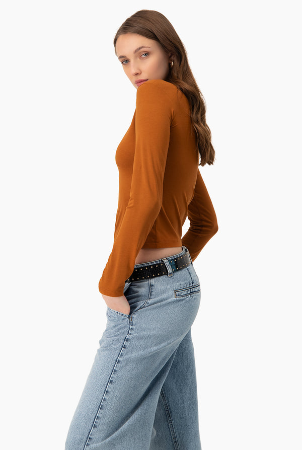 Playera basica recta manga larga