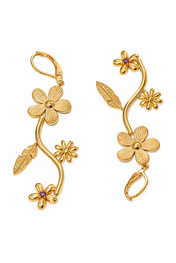 Aretes Golden Flowers