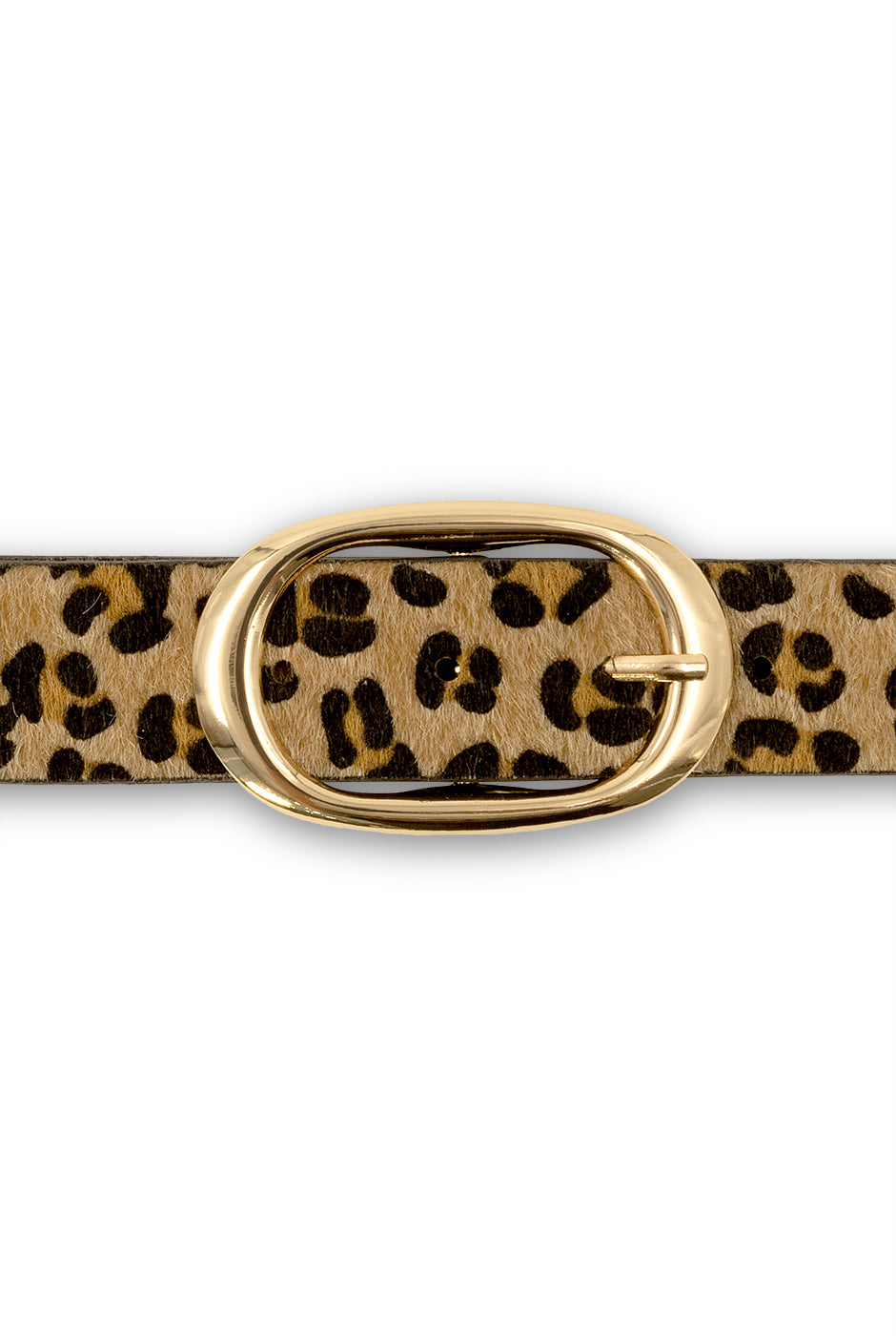 Cinturón animal print con hebilla dorada