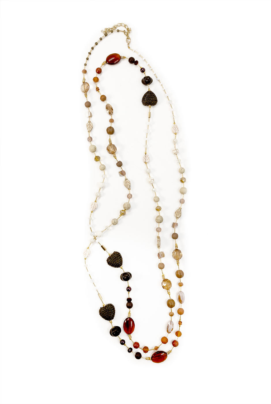 Collar XL Mix con cuentas mixtas en tonos otoñales