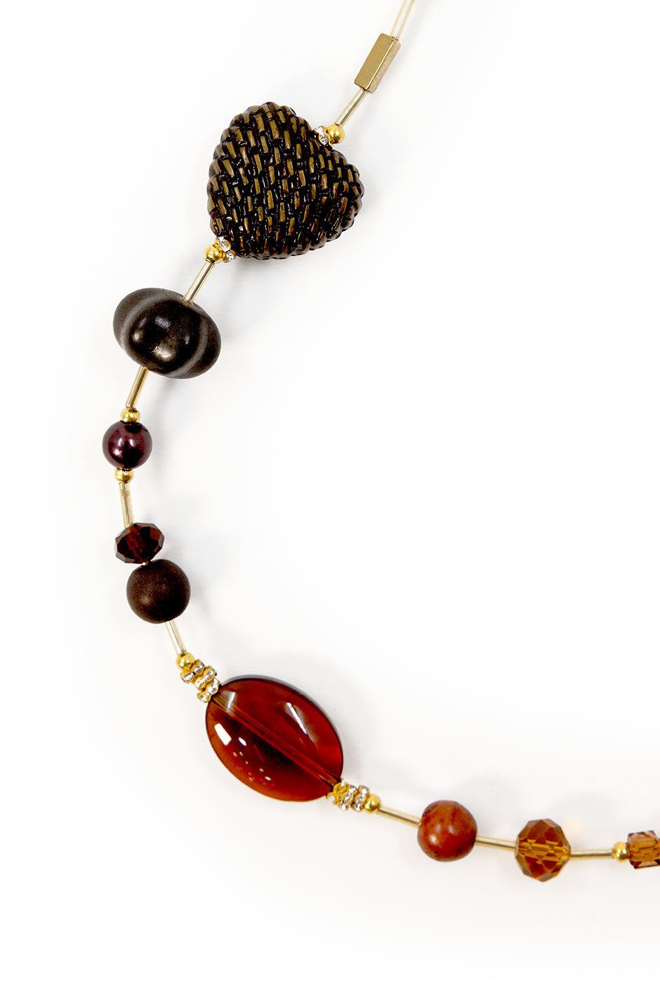 Collar XL Mix con cuentas mixtas en tonos otoñales