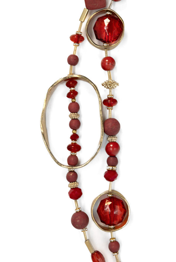 Collar Largo Golden Red