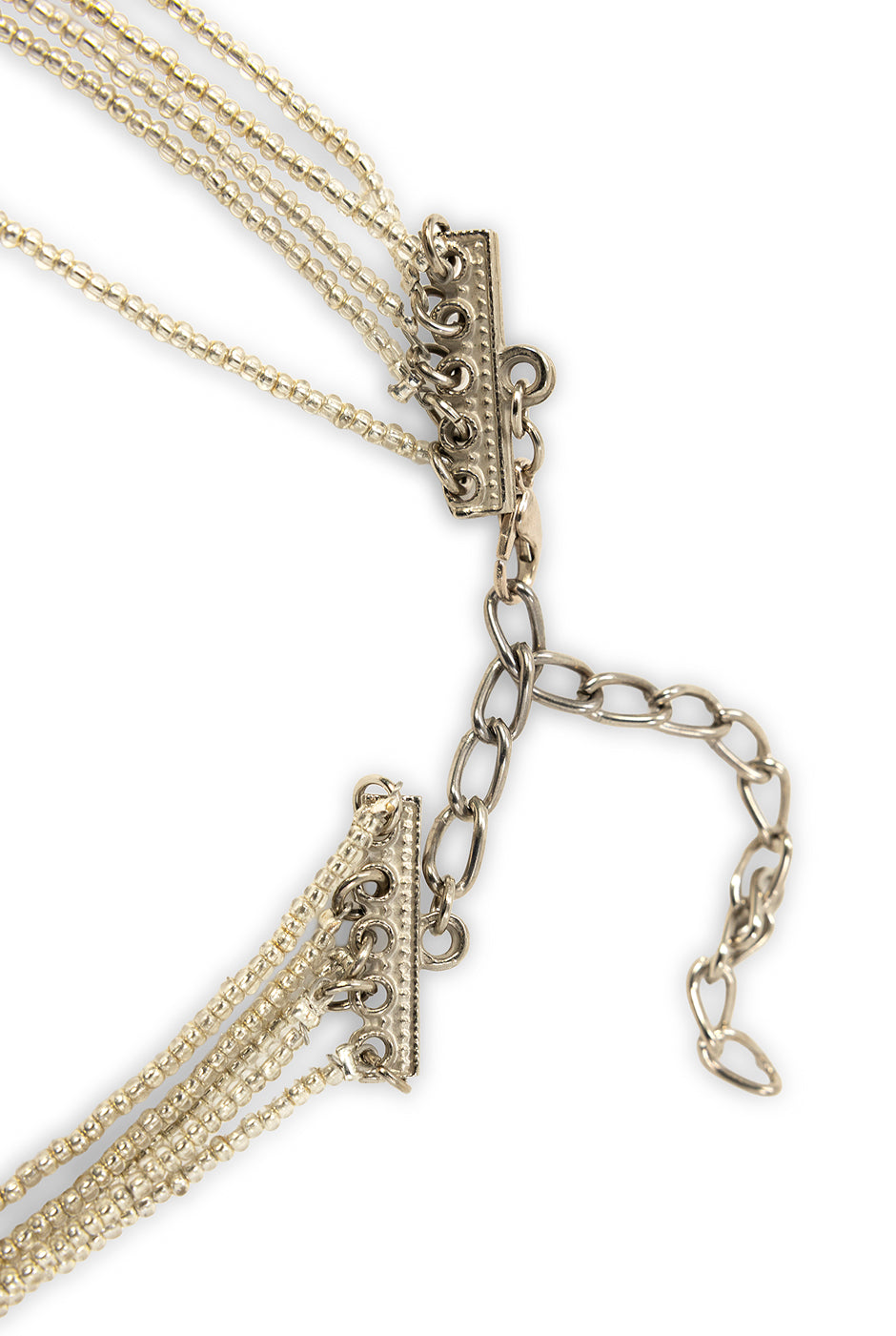 Collar Navy Blue con cuentas mixtas y broche ajustable