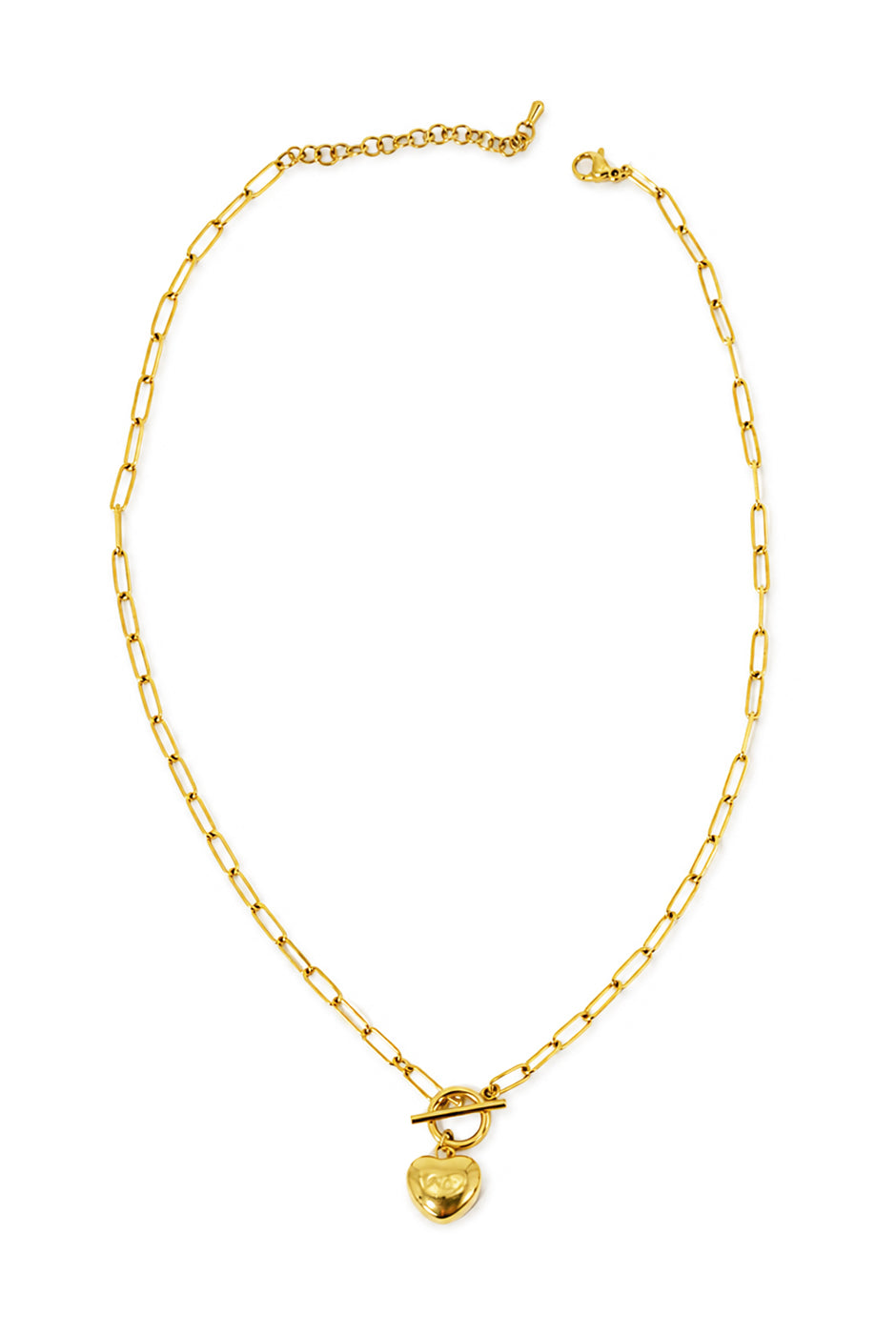 Collar de eslabones dorados con dije de corazón