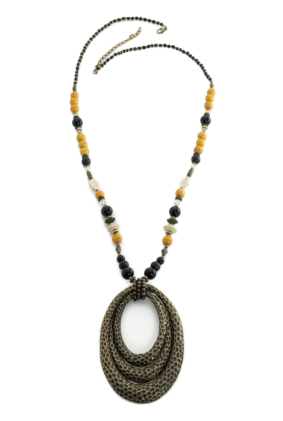 Collar Maxi-Hoops con cuentas y aros texturizados