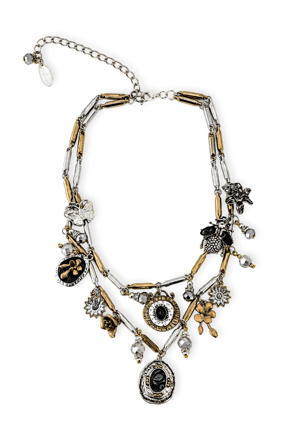 Collar Mix Charms con dijes variados en dorado y plateado