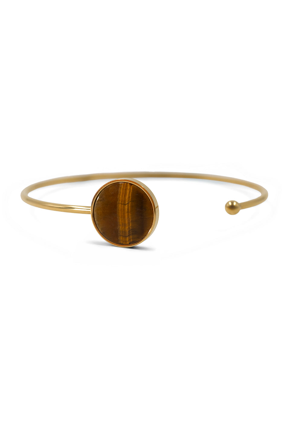 Brazalete Golden de acero inoxidable con adorno de piedra
