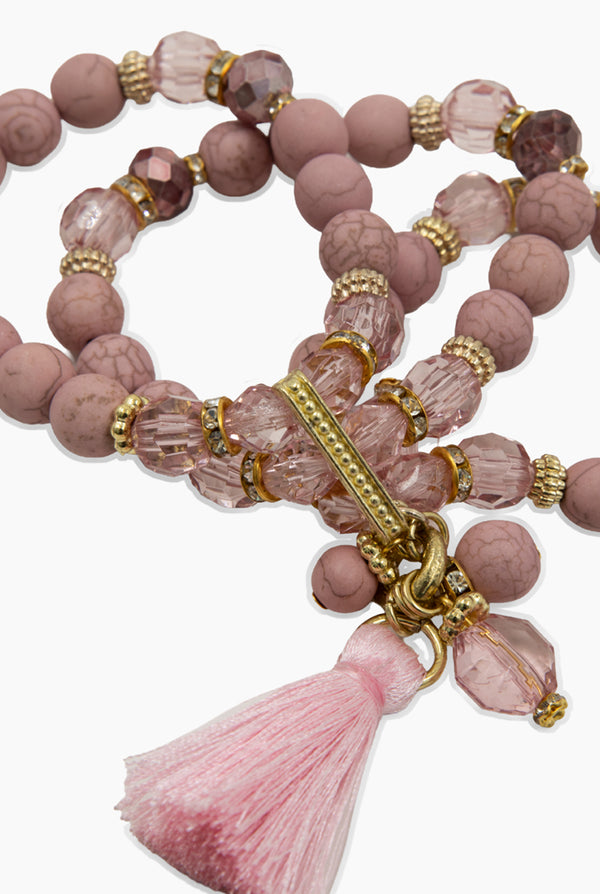 Pulsera Pink Tassel
