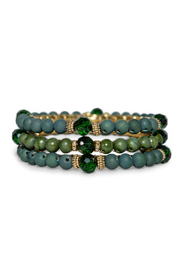 Set Pulseras Emerald
