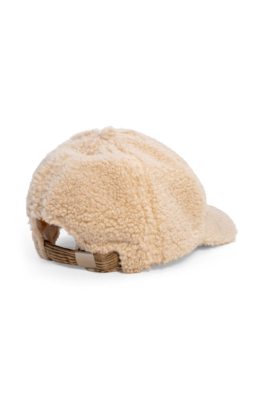 Gorra Teddy afelpada color natural con visera acanalada