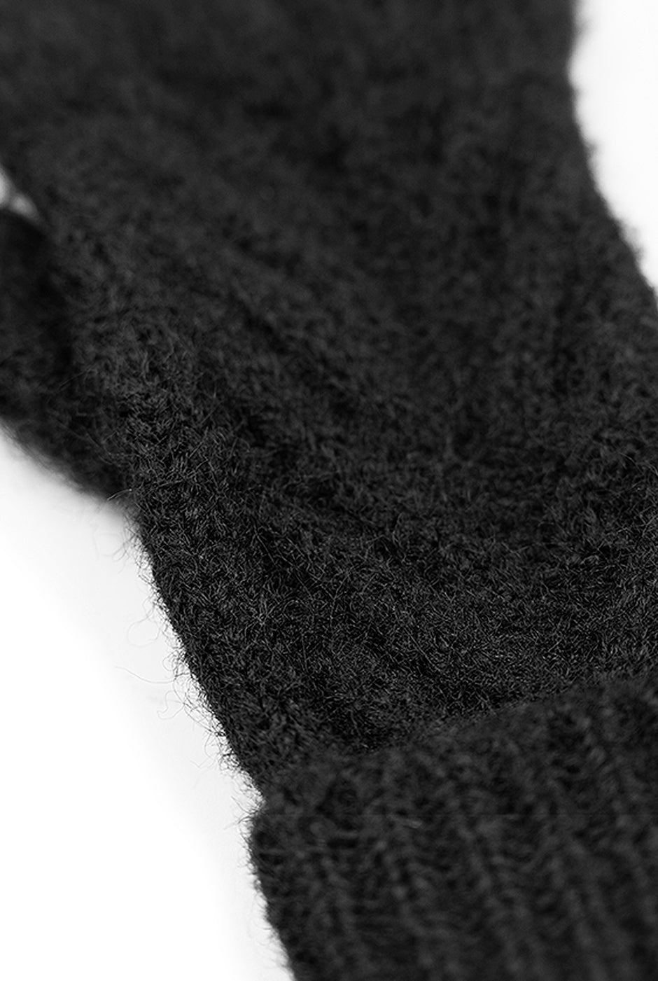 Guantes Black Knit en tejido grueso con patrón espiga