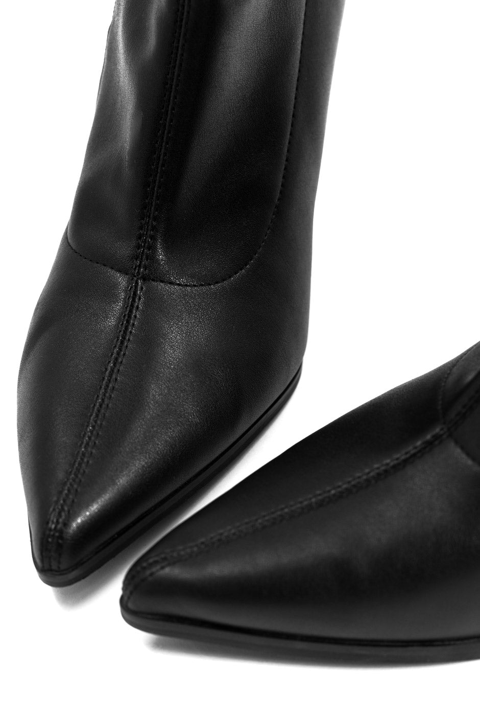 Botín PU Sock negro de ecopiel con tacón grueso y cierre lateral