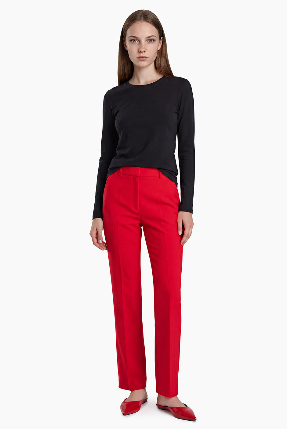Pantalon amplio sastreado con bolsillos traseros simulados
