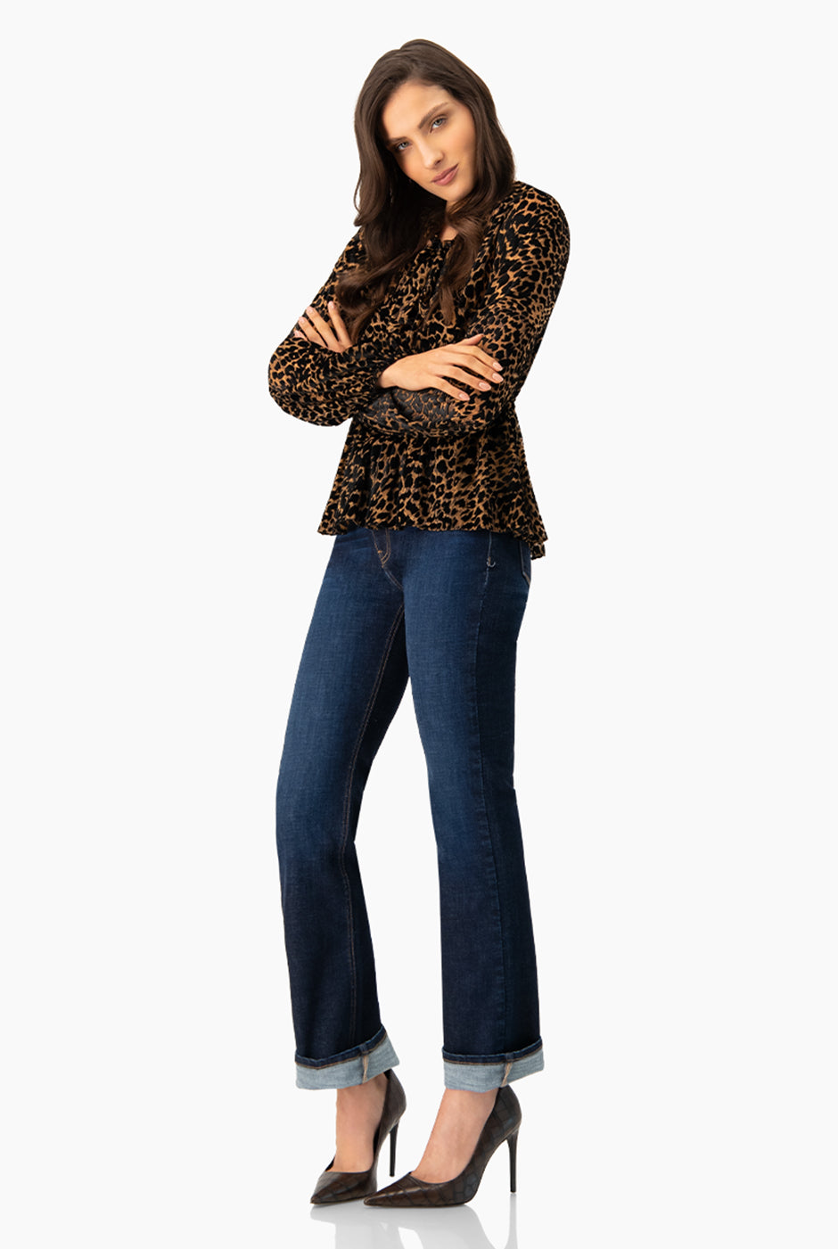 Blusa estampada escote en V