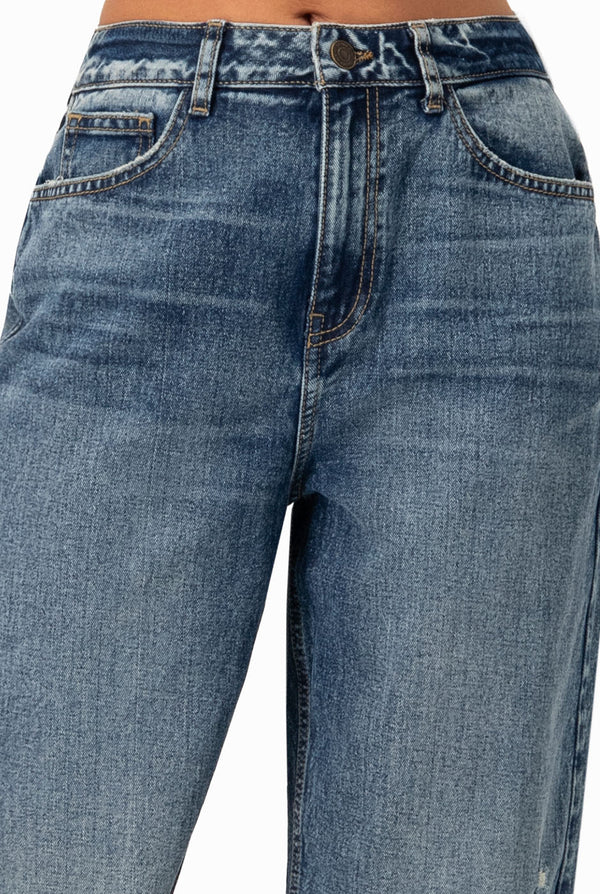 Jeans destroyed de pierna amplia