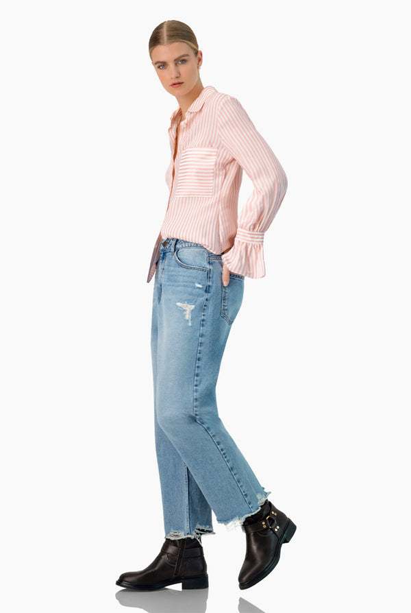 Camisa rayada manga larga