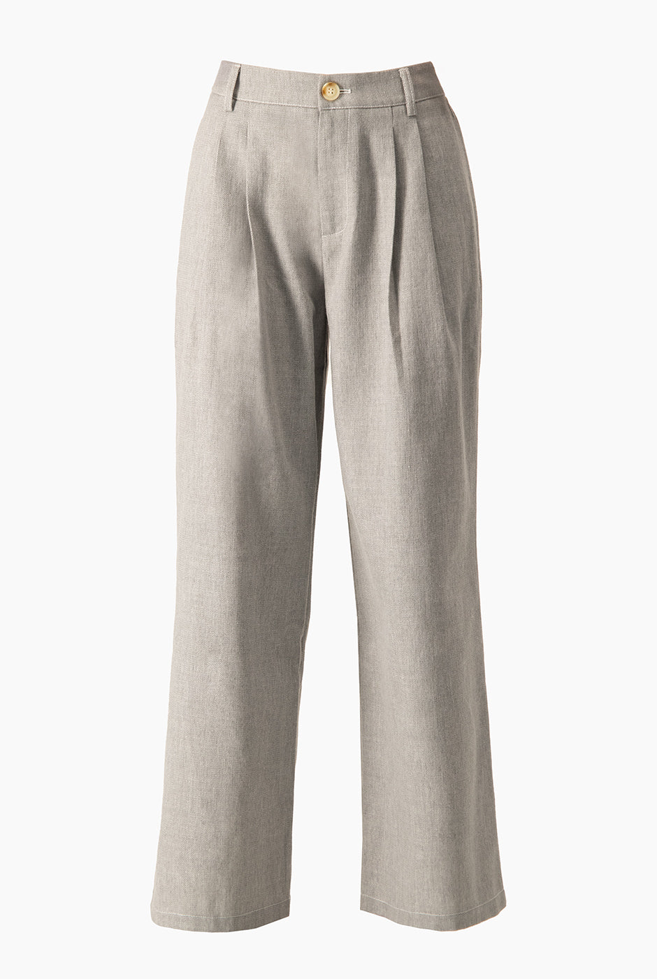 Pantalón palazzo denim gris con pinzas y pretina elástica