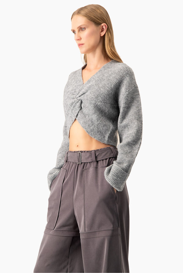 Suéter V Knotted