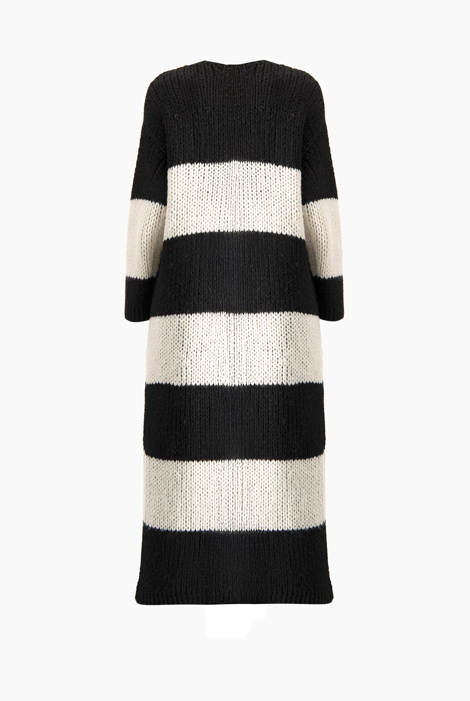 Cárdigan a rayas blanco y negro tejido a crochet