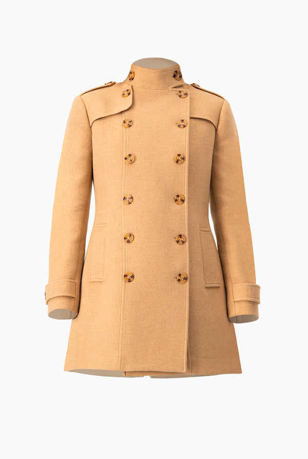 Abrigo cruzado de doble botonadura