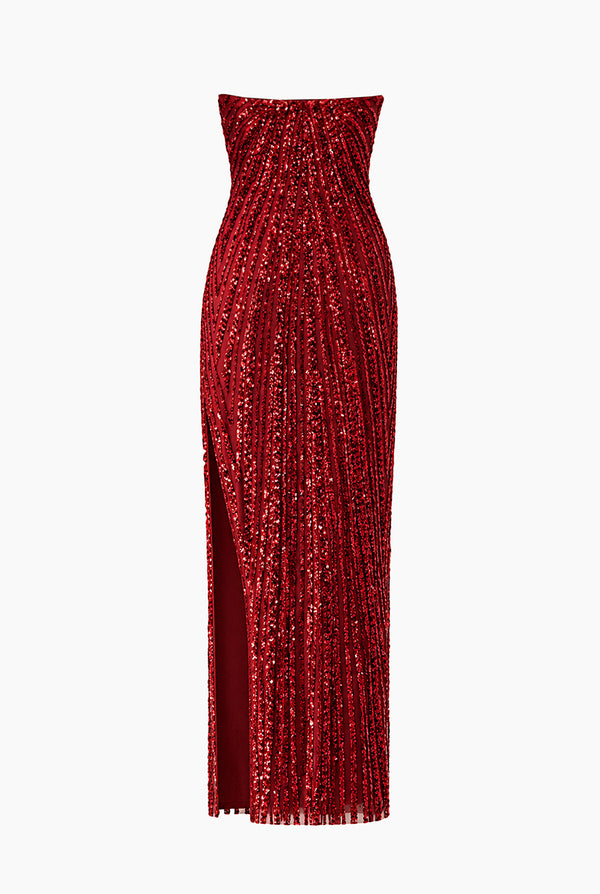 Vestido Couture largo con abertura