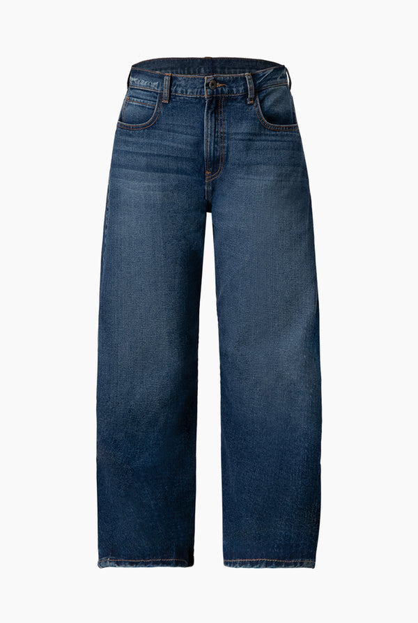 Jeans denim amplio de un boton