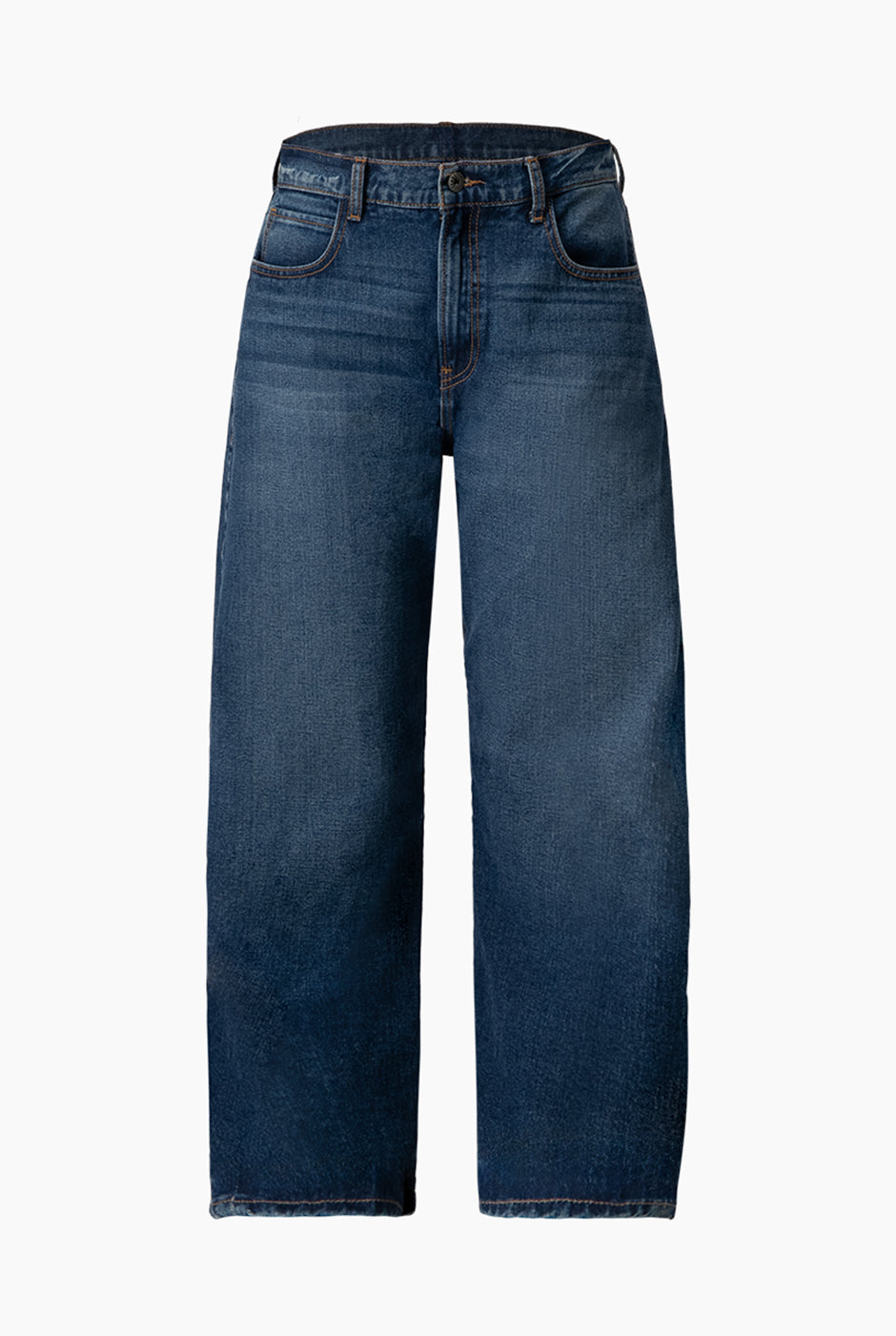 Jeans denim amplio de un boton