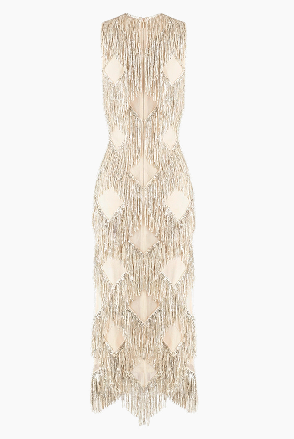 Vestido midi con flecos