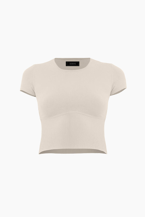 Slim Top Tejido Combinado