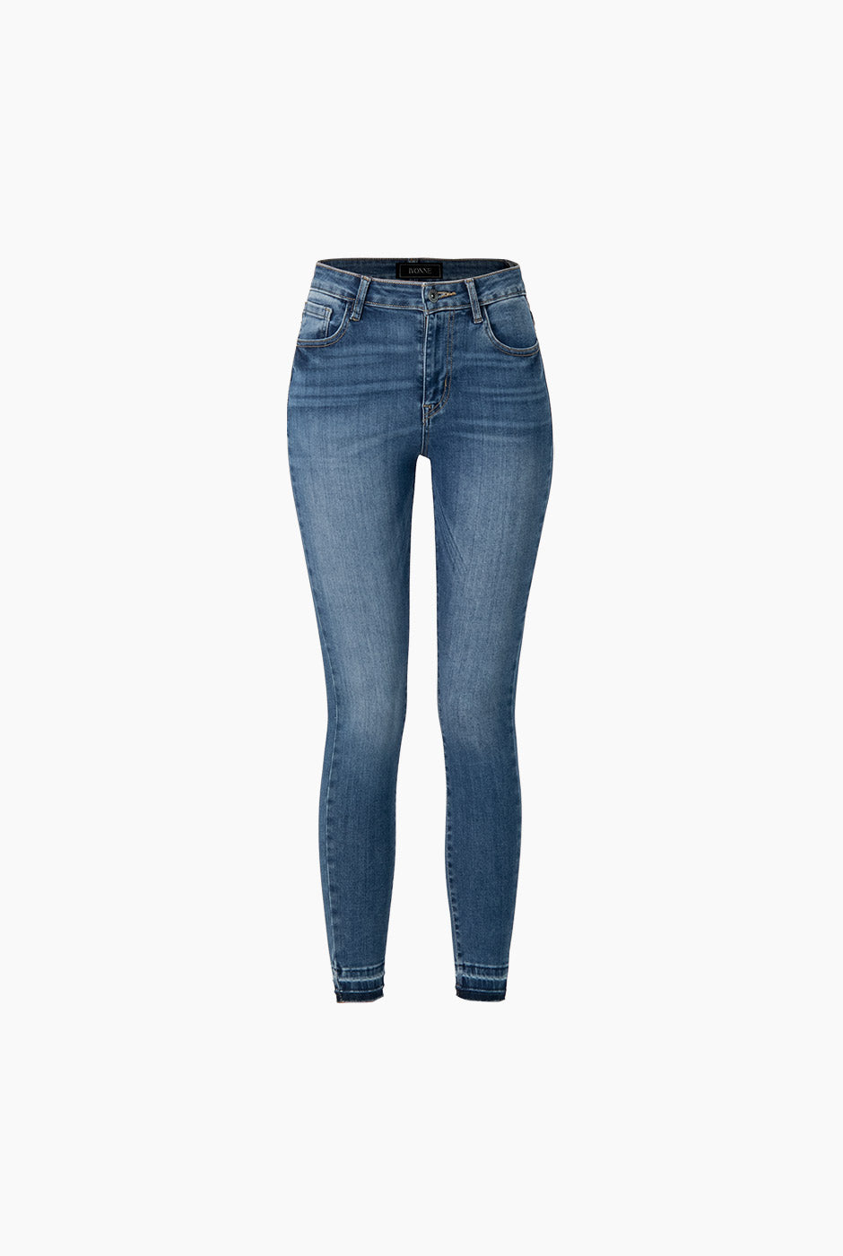 Jeans skinny de un boton frontal