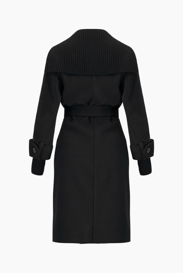 Abrigo corto cruzado con capucha