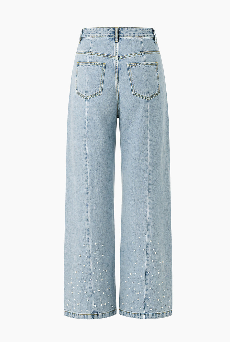 Jeans de perlas pierna ancha