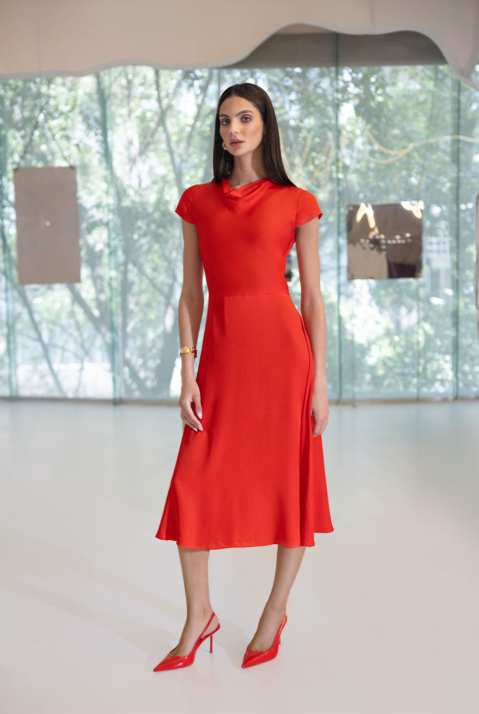 Vestido midi Ivonne liso